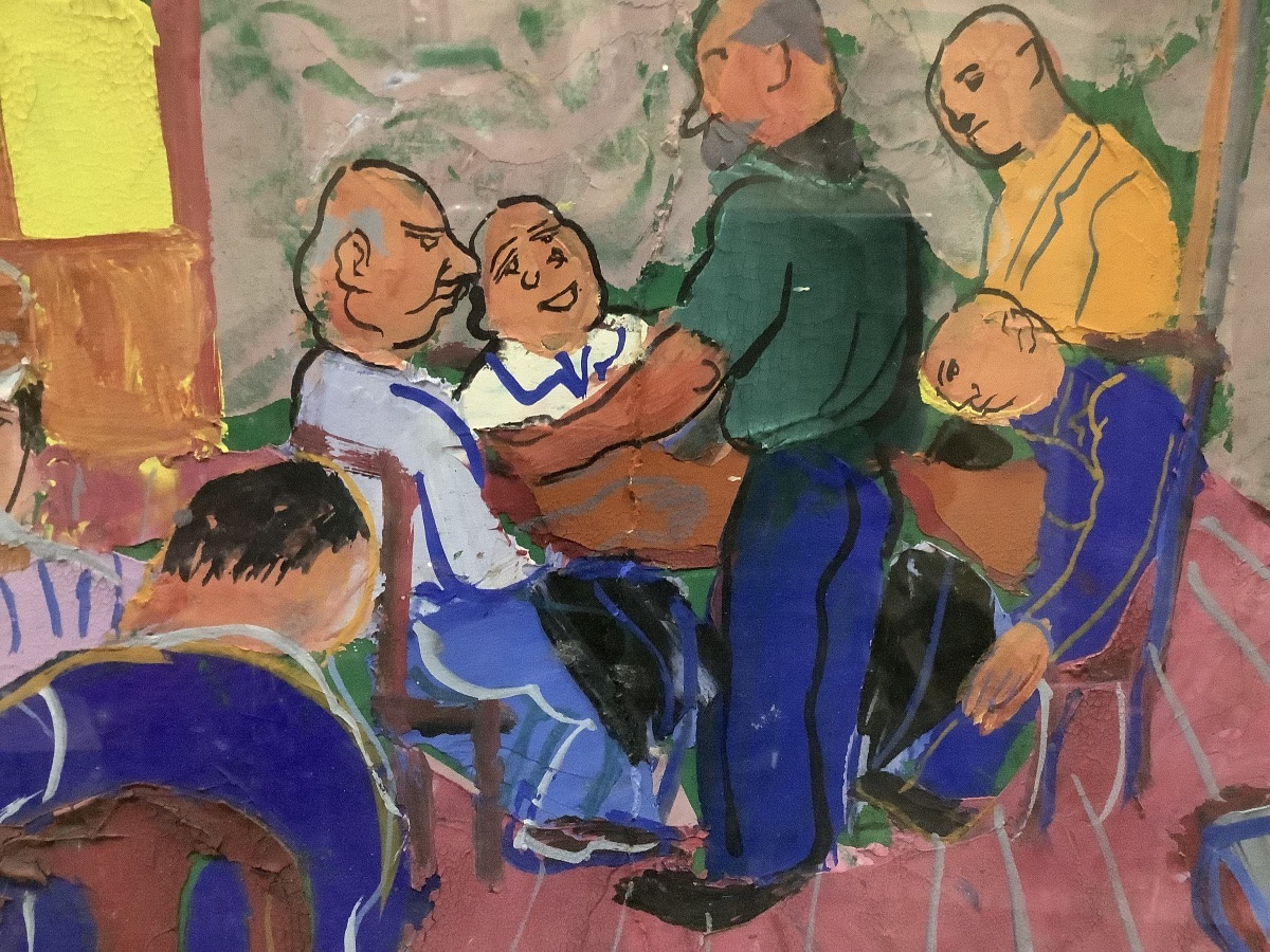  42 _oil On Cardboard, Bar Scene Signed Pierre Ambrogiani -photo-2