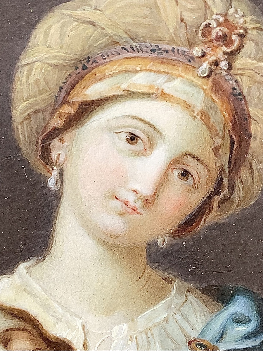 44_Miniature :Salome tenant la tête de Saint Jean Baptiste dans un plat  d après  Guido  Reni -photo-3