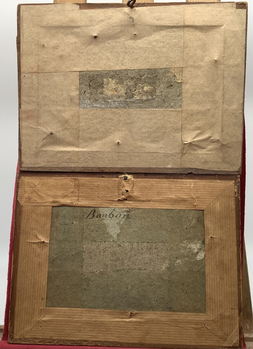 45_ Pair Of Small Pencil Drawings Representing 2 Views Of Montellier -photo-1