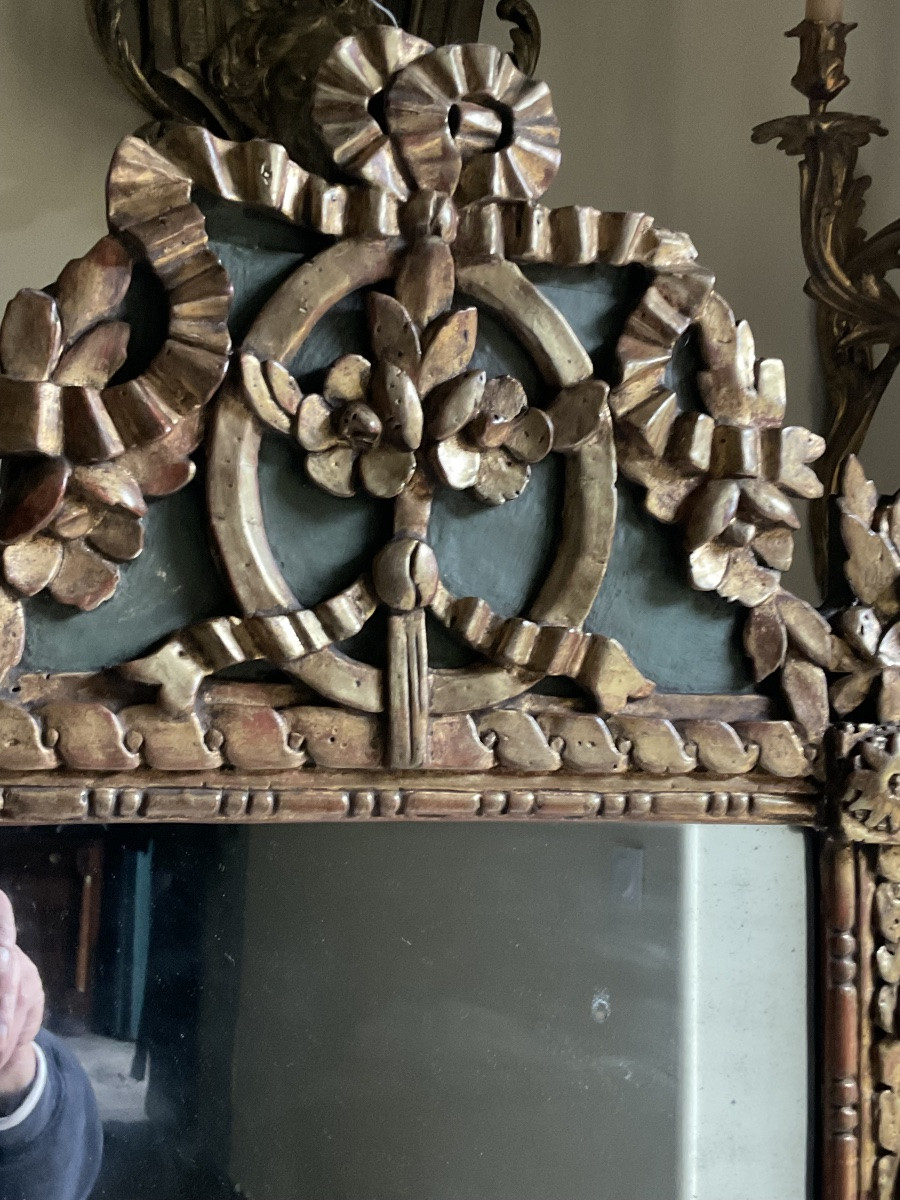 Small Provençal Mirror In Gilded Wood -photo-1