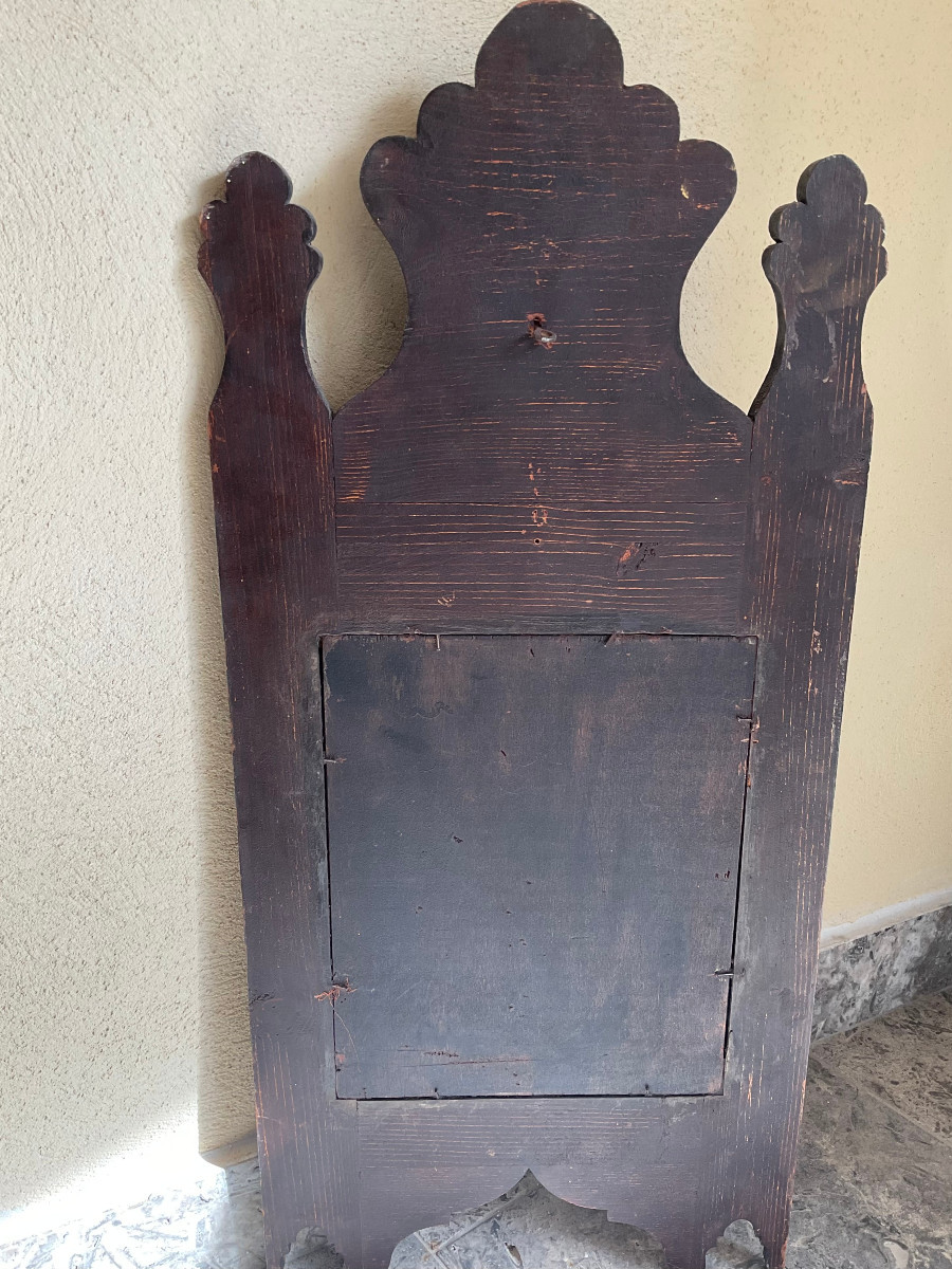 Miroir oriental en bois peint-photo-1