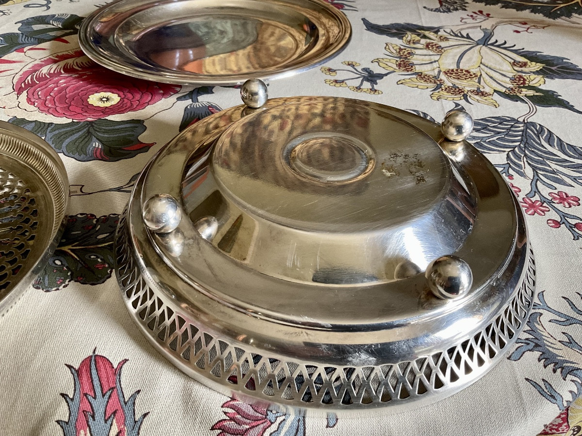 Chauffe plat en métal argenté de la maison Boulanger -photo-4