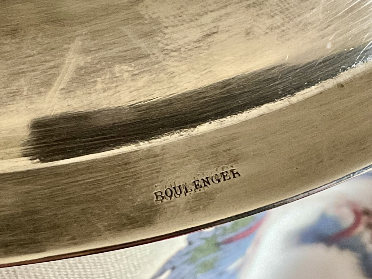 Chauffe plat en métal argenté de la maison Boulanger -photo-1