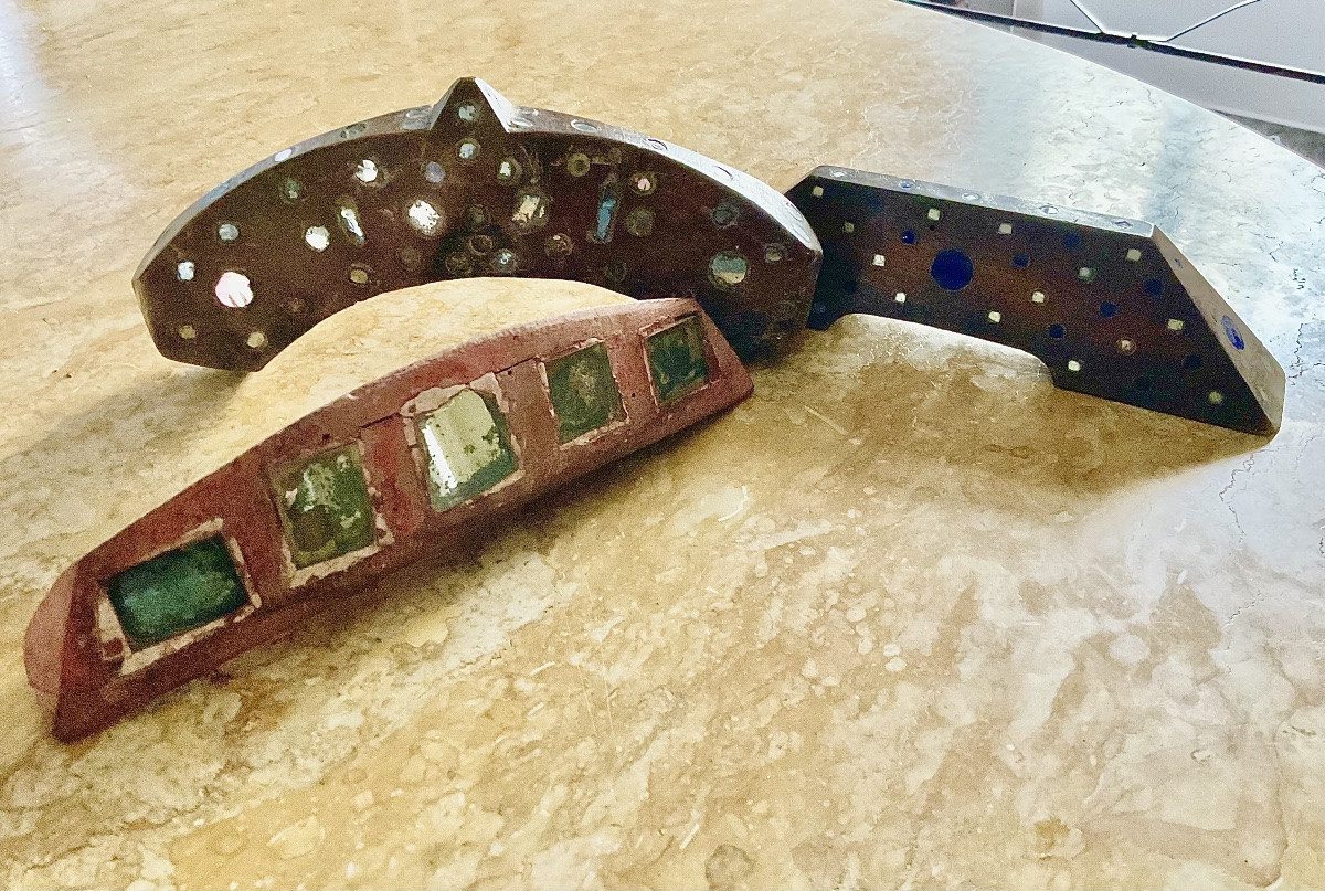 Ensemble de 4 miroirs aux alouettes de la fin du XIX°siècle -photo-2