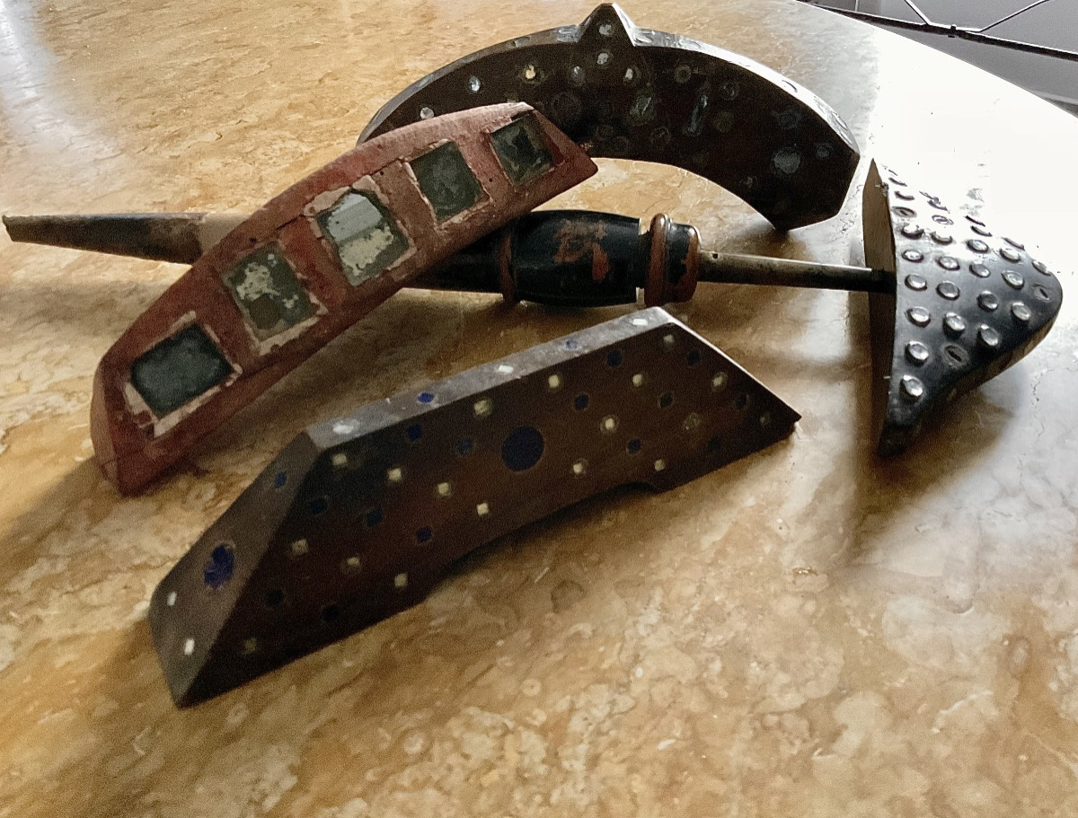 Ensemble de 4 miroirs aux alouettes de la fin du XIX°siècle 