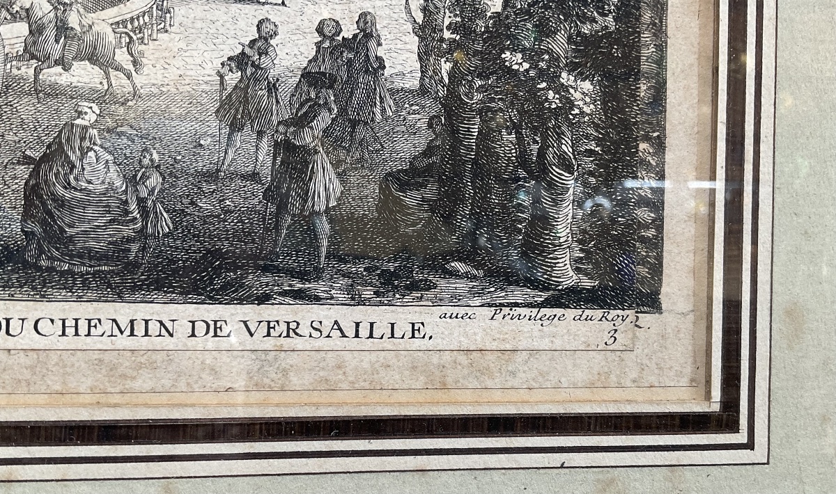 Paire de gravures , les jardins de Versailles et saint Cloud 1730-photo-4