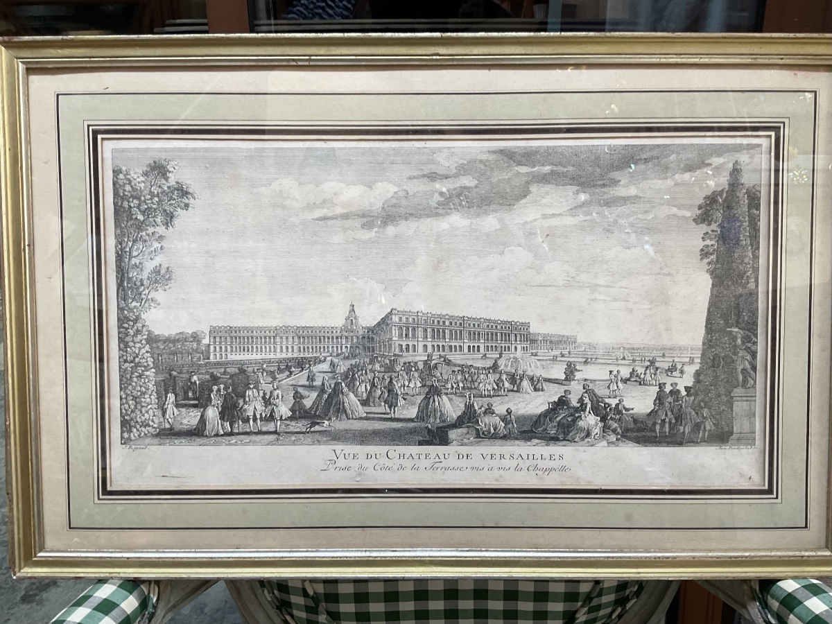 Paire de gravures , les jardins de Versailles et saint Cloud 1730