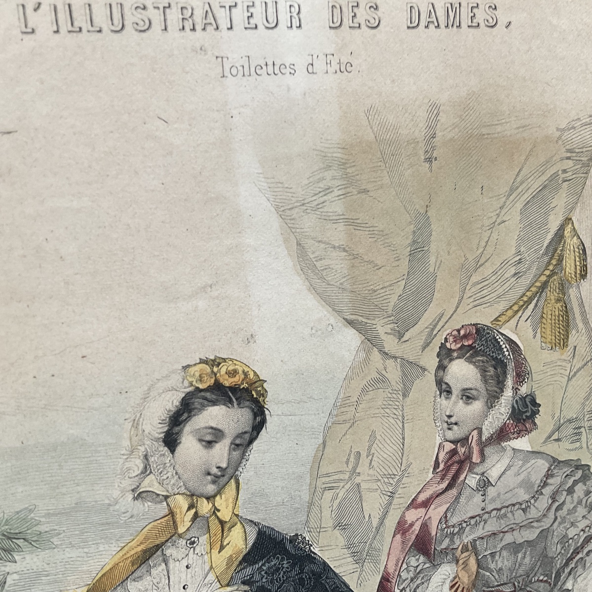 Pair Of Colored Fashion Engravings From Around 1860 -photo-4