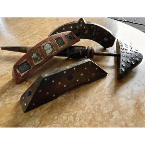 Ensemble de 4 miroirs aux alouettes de la fin du XIX°siècle 