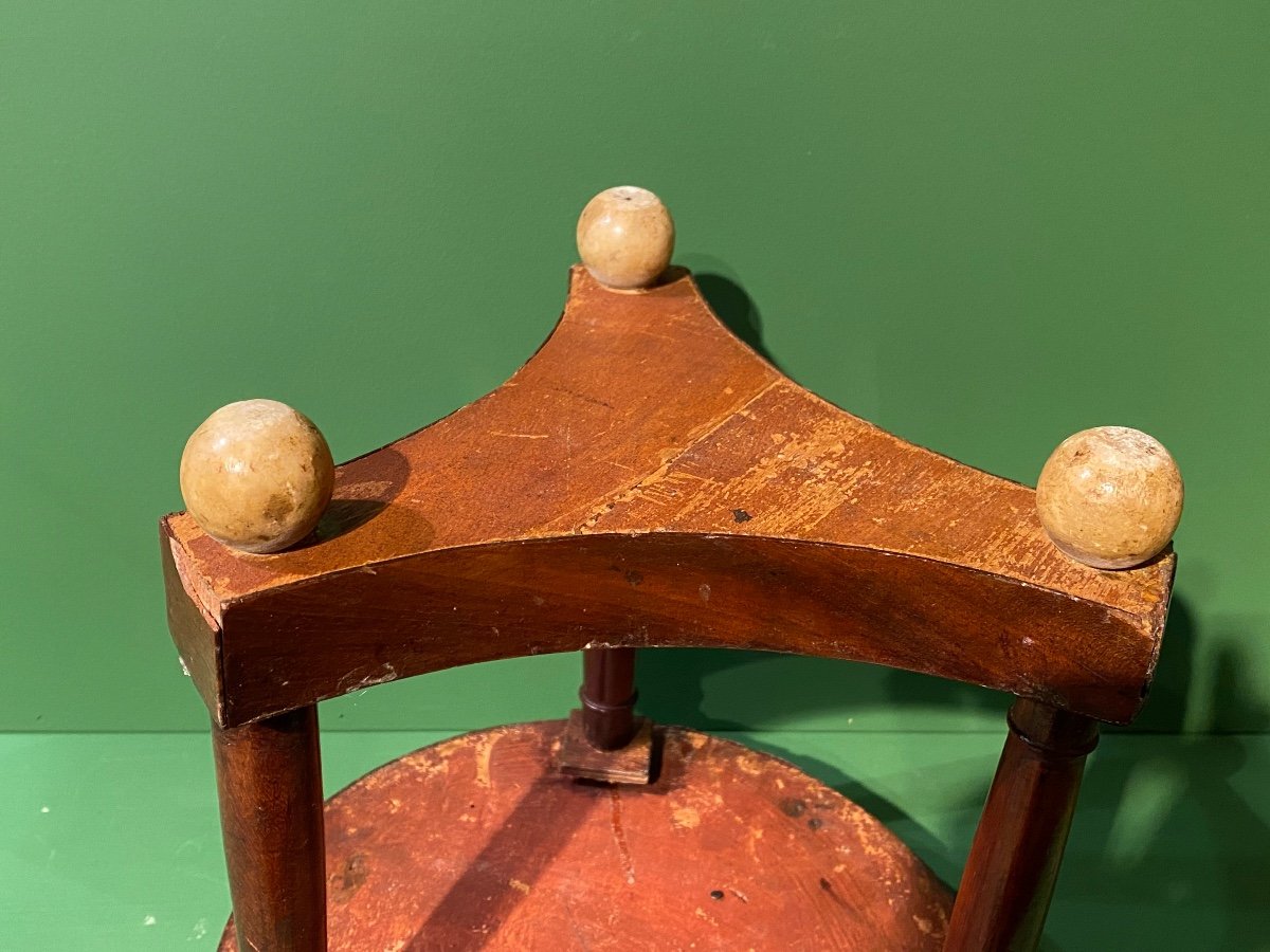 Rare Small Master's Pedestal, Diminutive In Mahogany XIXth 1st Empire Period.-photo-3