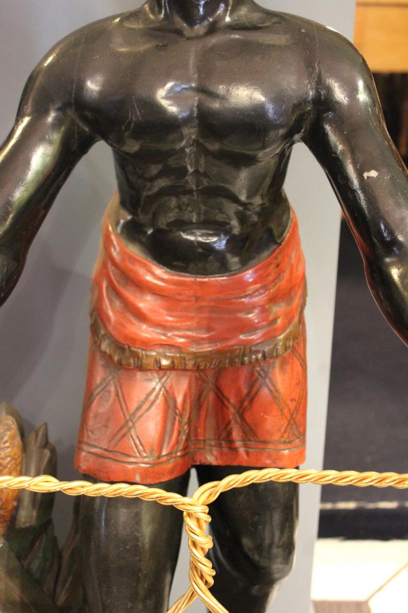 Porte Cannes En Bois Sculpté Polychrome Epoque Napoléon 3-photo-4