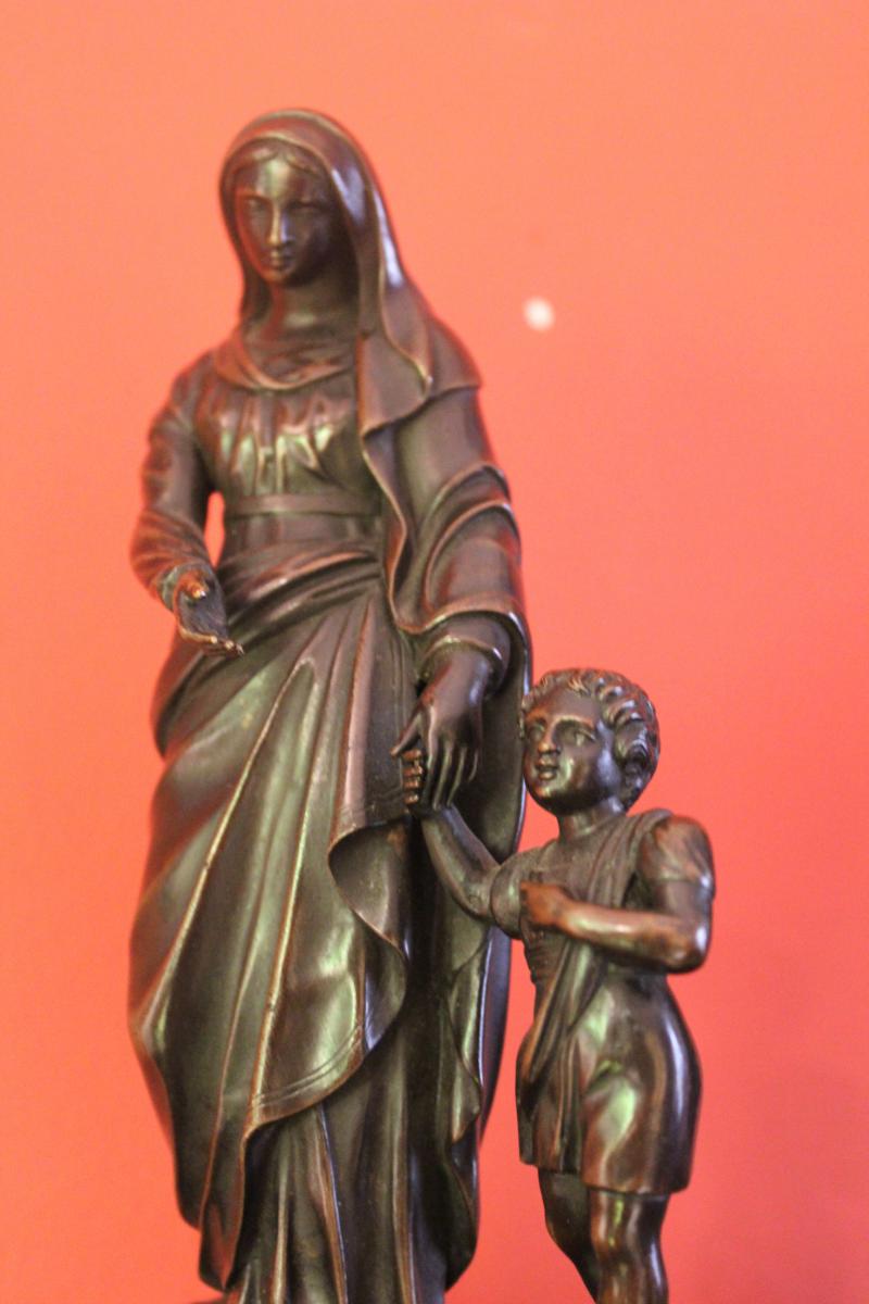 Paire De Personnage Religieux En Bronze . Epoque Charles X-photo-2
