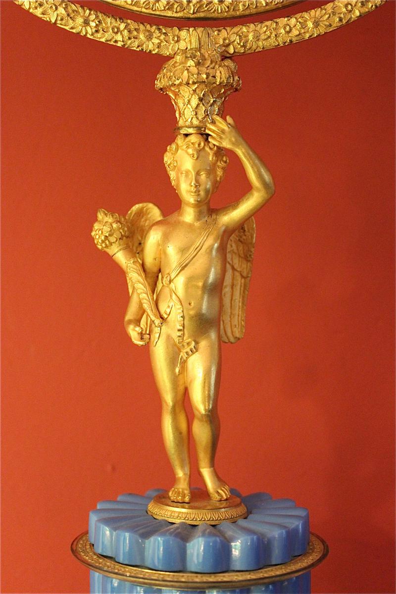Important Period Psyche Charles X Bronze And Opaline-photo-2
