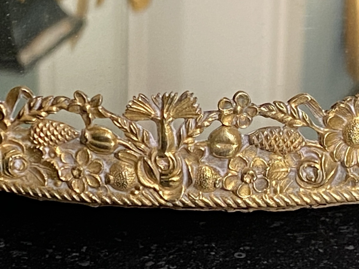 Surtout de table en bronze ciselé doré fond miroir début XIXeme époque 1er empire.-photo-5