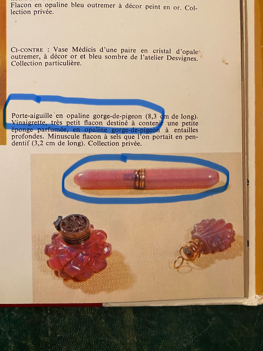 Very Rare Opaline Needle Case In Pigeon Throat Colour, 19th Century, Charles X Period.-photo-8