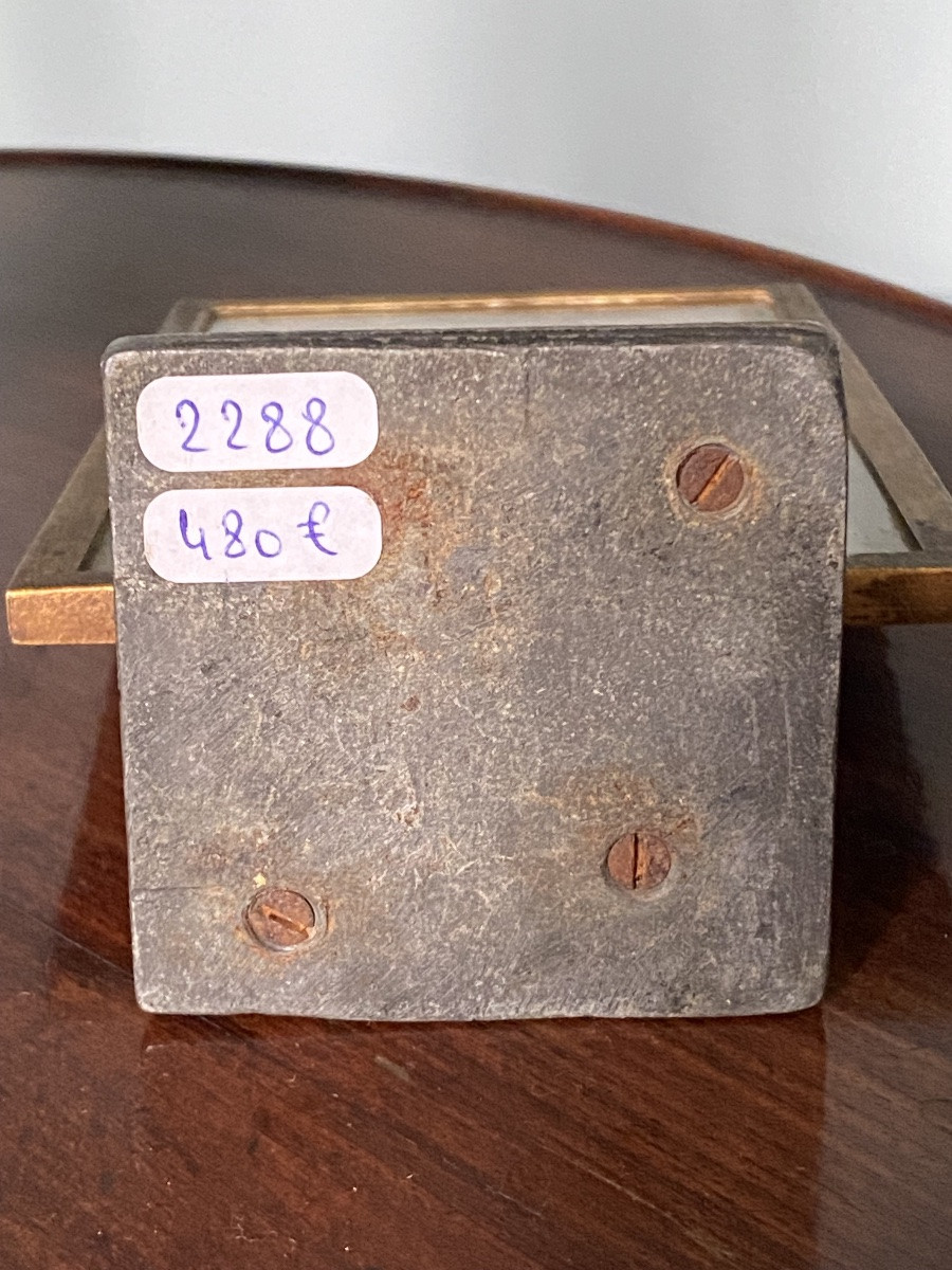 Small Table Screen, Embroidery On Silk, Bronze And Lead Mount, Early 19th Century.-photo-6