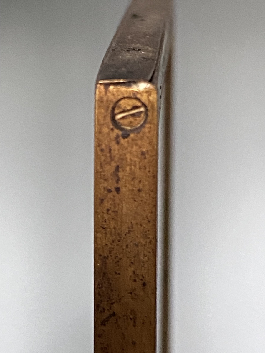 Small Table Screen, Embroidery On Silk, Bronze And Lead Mount, Early 19th Century.-photo-7