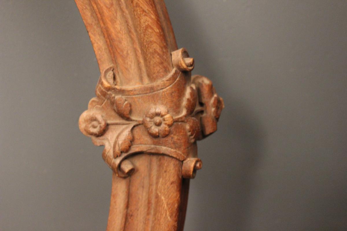 Oval Natural Carved Wooden Frame For 19th Century Weapons-photo-3