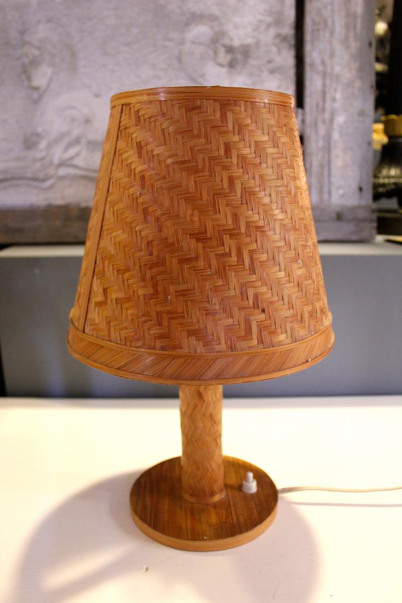 Tres Belle Straw Lamp. XXth Century. Circa 1960