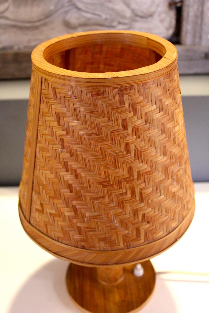 Tres Belle Straw Lamp. XXth Century. Circa 1960-photo-2