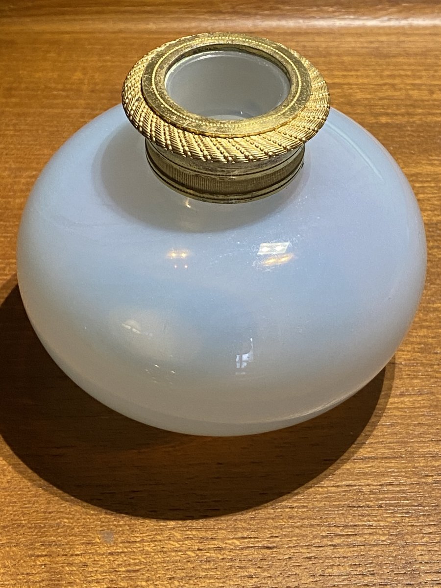 Perfume Bottle In Opaline Soapy XIXth Charles X Period.-photo-2