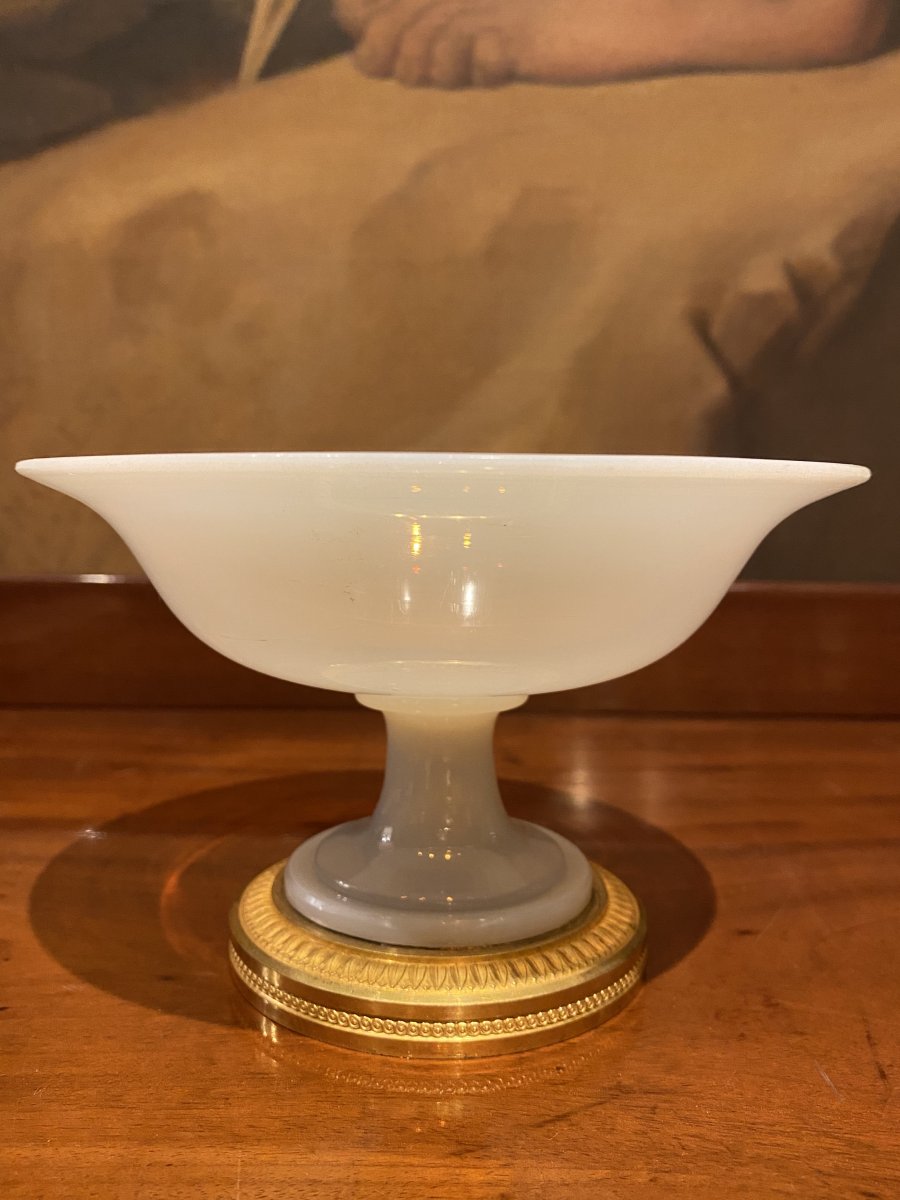 Important Baguier Cup In Soapy Opaline And Bronze XIXth Charles X Period.