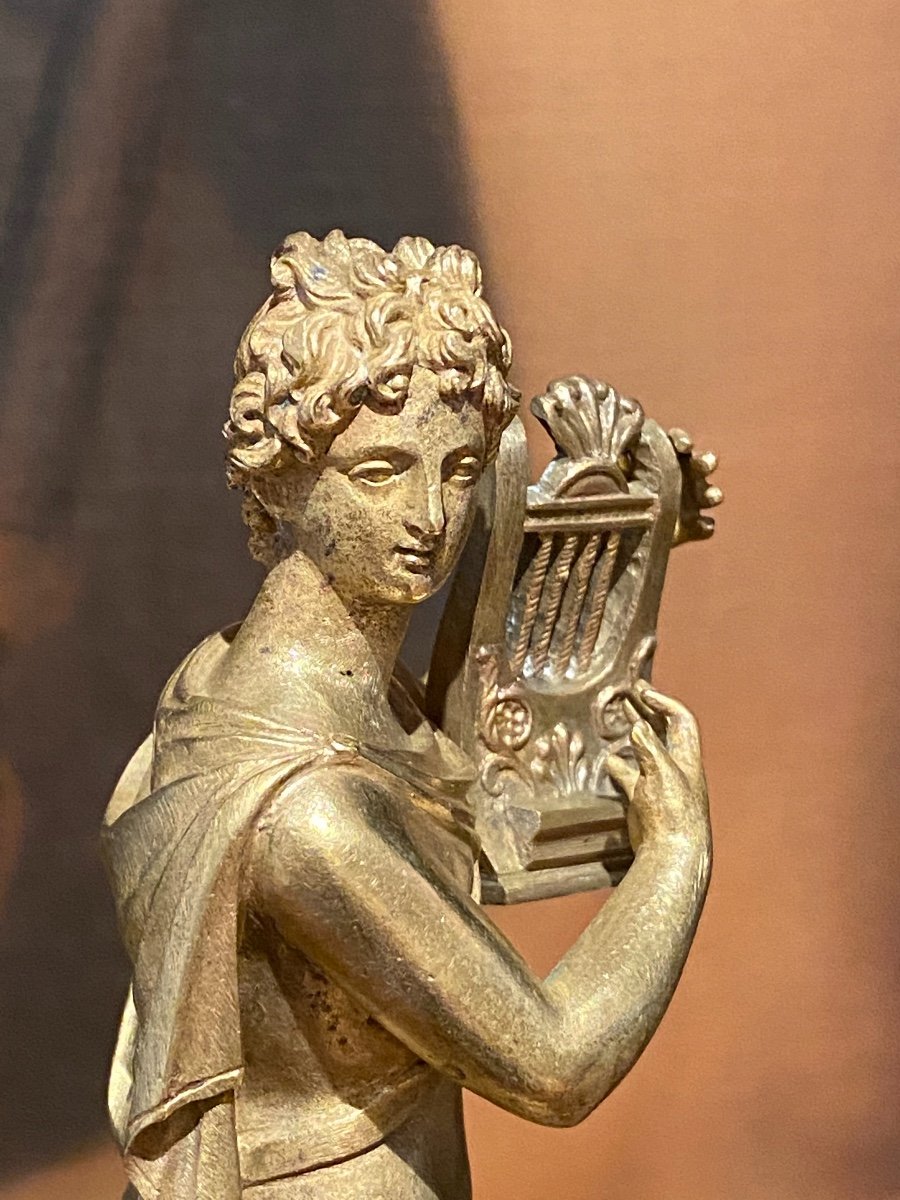 Rare Bronze Representative Orpheus (music And Poetry) XIXth Charles X Period.-photo-5