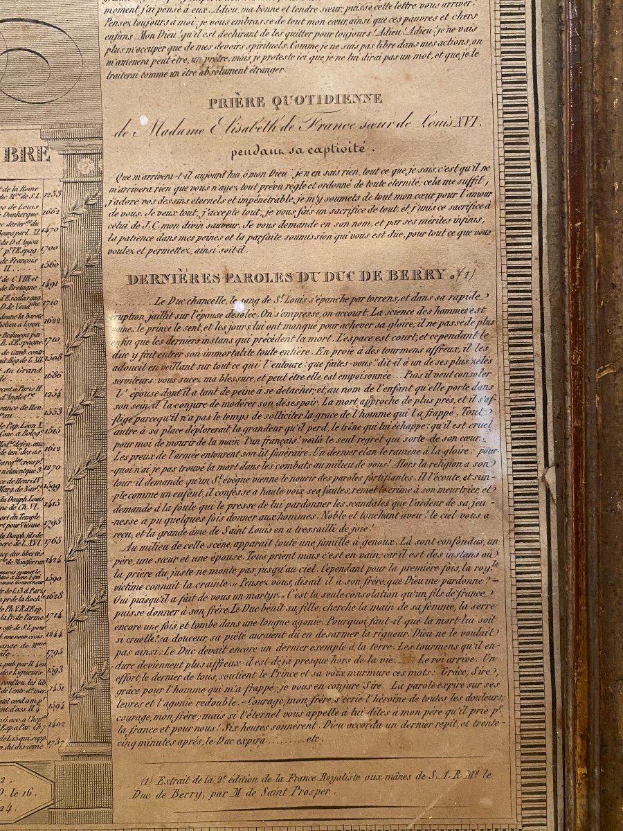 Gravure Calendrier Dieudonné Ou La Gloire Des Bourbons Dédié à Monseigneur Le Duc De Bordeaux.-photo-7