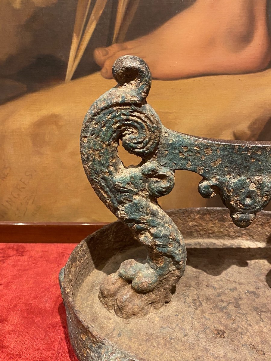 Important Scraper Boots In Cast Iron Painted XIXth Charles X Period.-photo-7