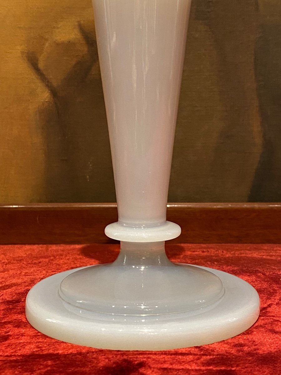 Candlestick In Soapy Opaline Or Soap Bubble XIXth Charles X Period.-photo-3