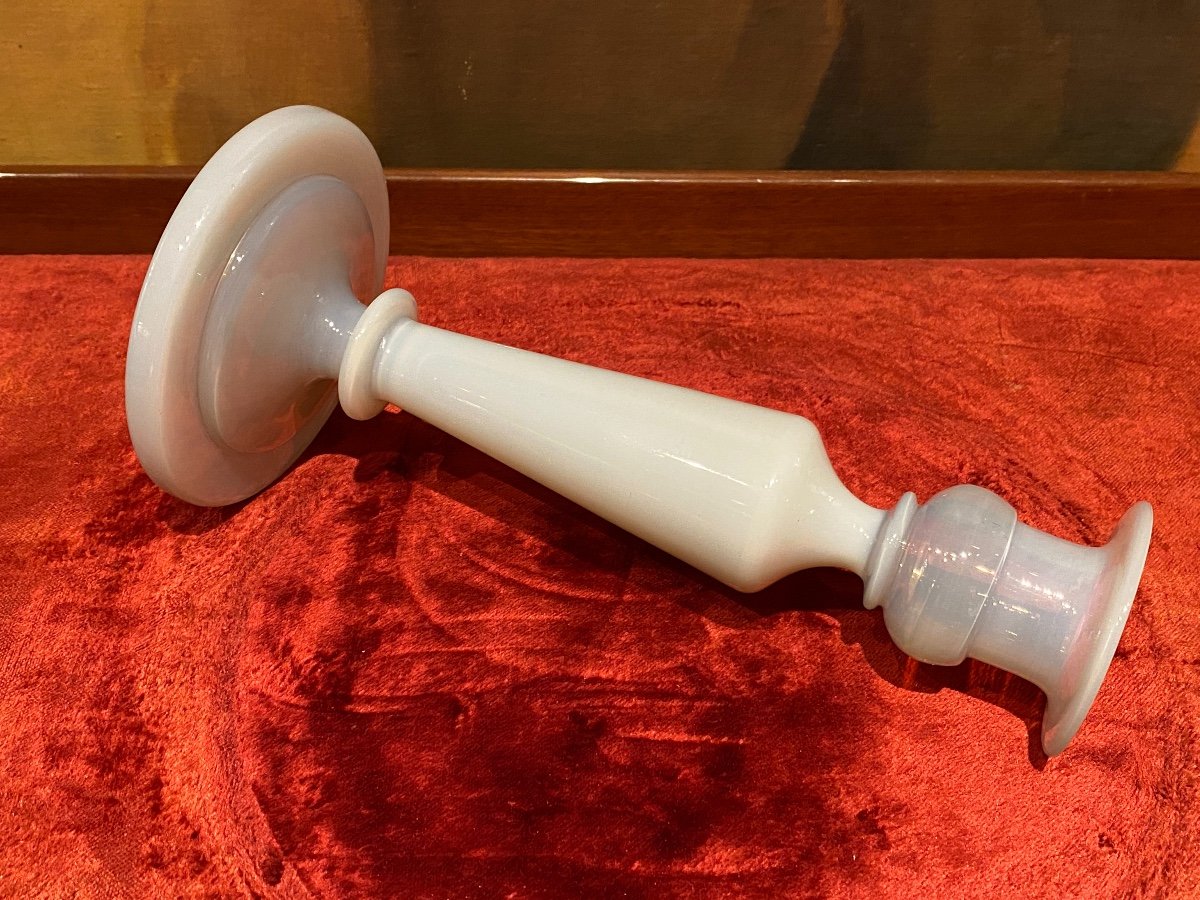Candlestick In Soapy Opaline Or Soap Bubble XIXth Charles X Period.-photo-6