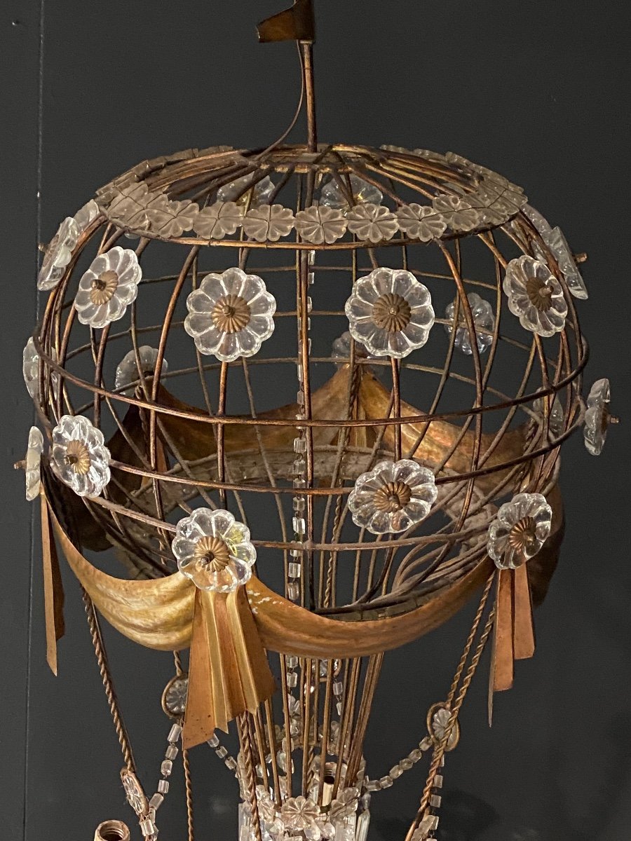 Important And Old Chandelier Montgolfière Six Lights XXth.-photo-2
