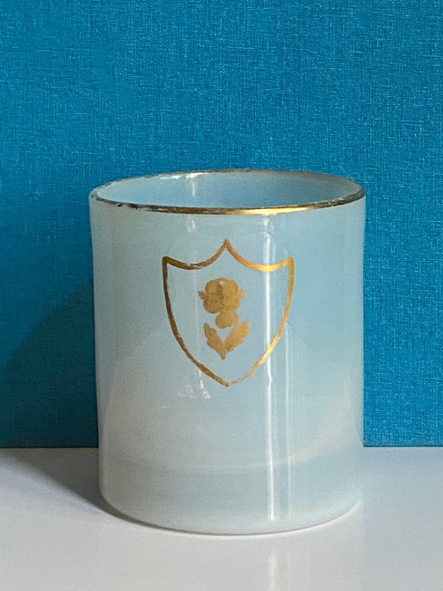 Glass Or Tumbler In Soapy Opaline XIXth Charles X Period.-photo-4
