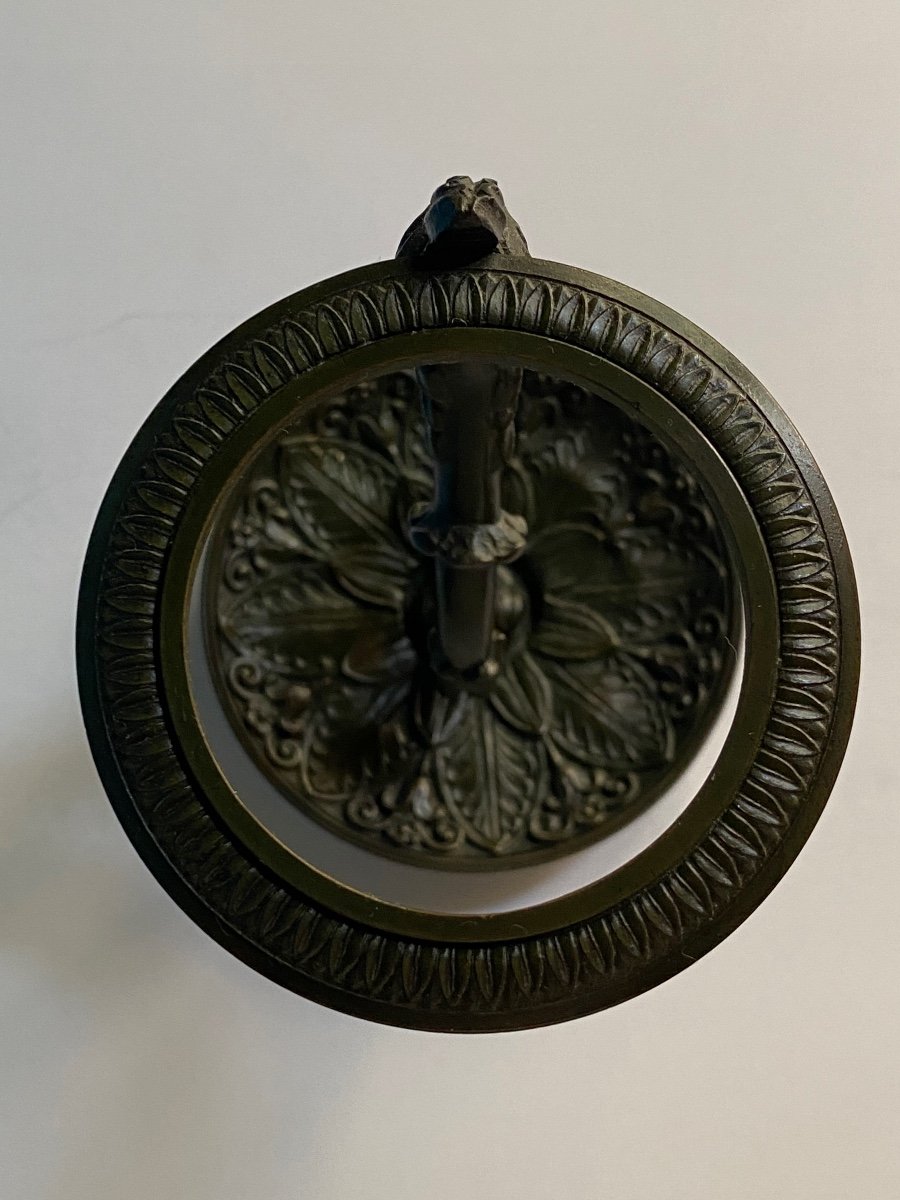 Collection Of Two Neoclassical Night Lights In Chiselled Bronze Patinated XIXth Charles X Period.-photo-6