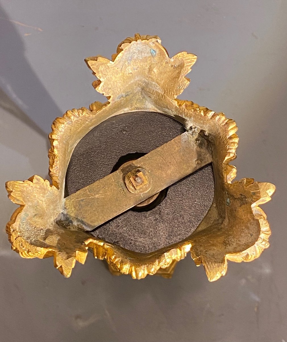 Important And Rare Perfume Burner In Gilt Bronze Marble And Bicolor Crystal XIXth Circa 1830.-photo-8
