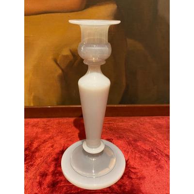 Candlestick In Soapy Opaline Or Soap Bubble XIXth Charles X Period.