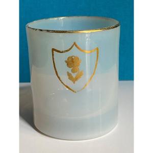 Glass Or Tumbler In Soapy Opaline XIXth Charles X Period.