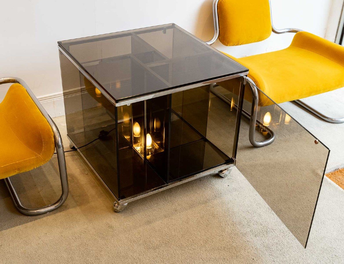 Meuble Bar / Table Basse - Cristal Art - Giuseppe Raimondi -photo-4