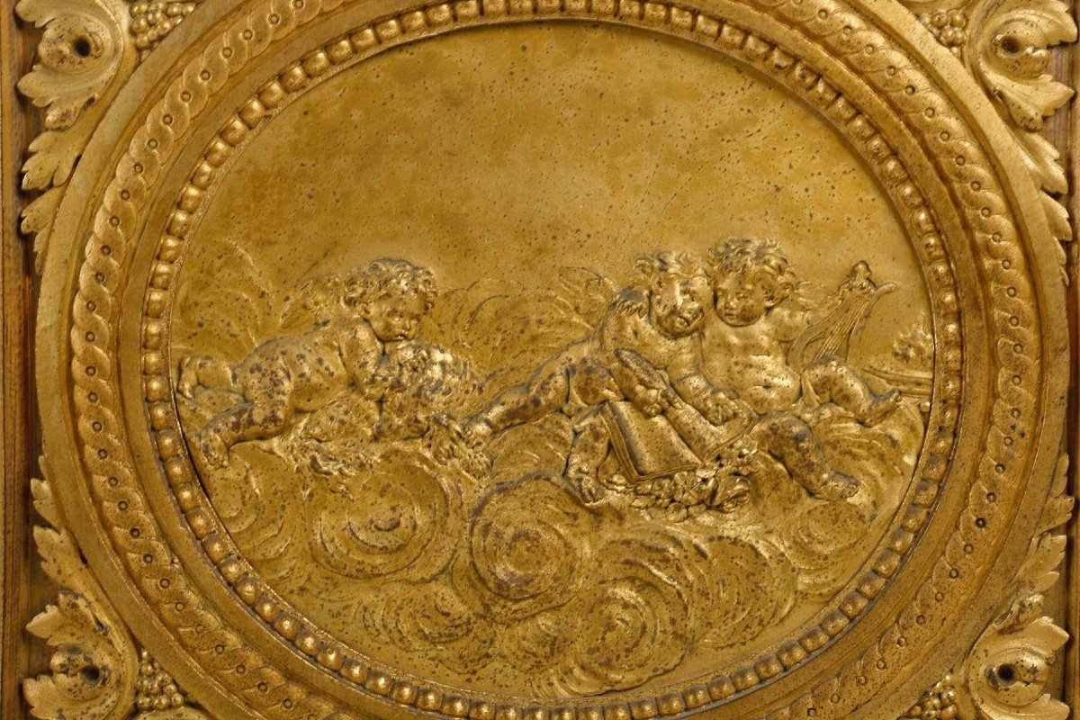 Pendule De Style Louis XVI En Bronze Doré Et Marbre Blanc-photo-5