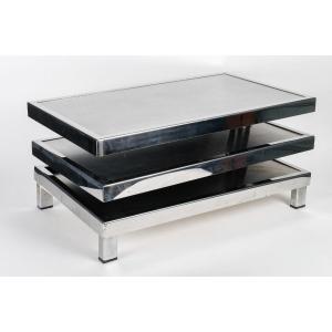 Chromed Metal Coffee Table 1970 In The Style Of Maria Pergay