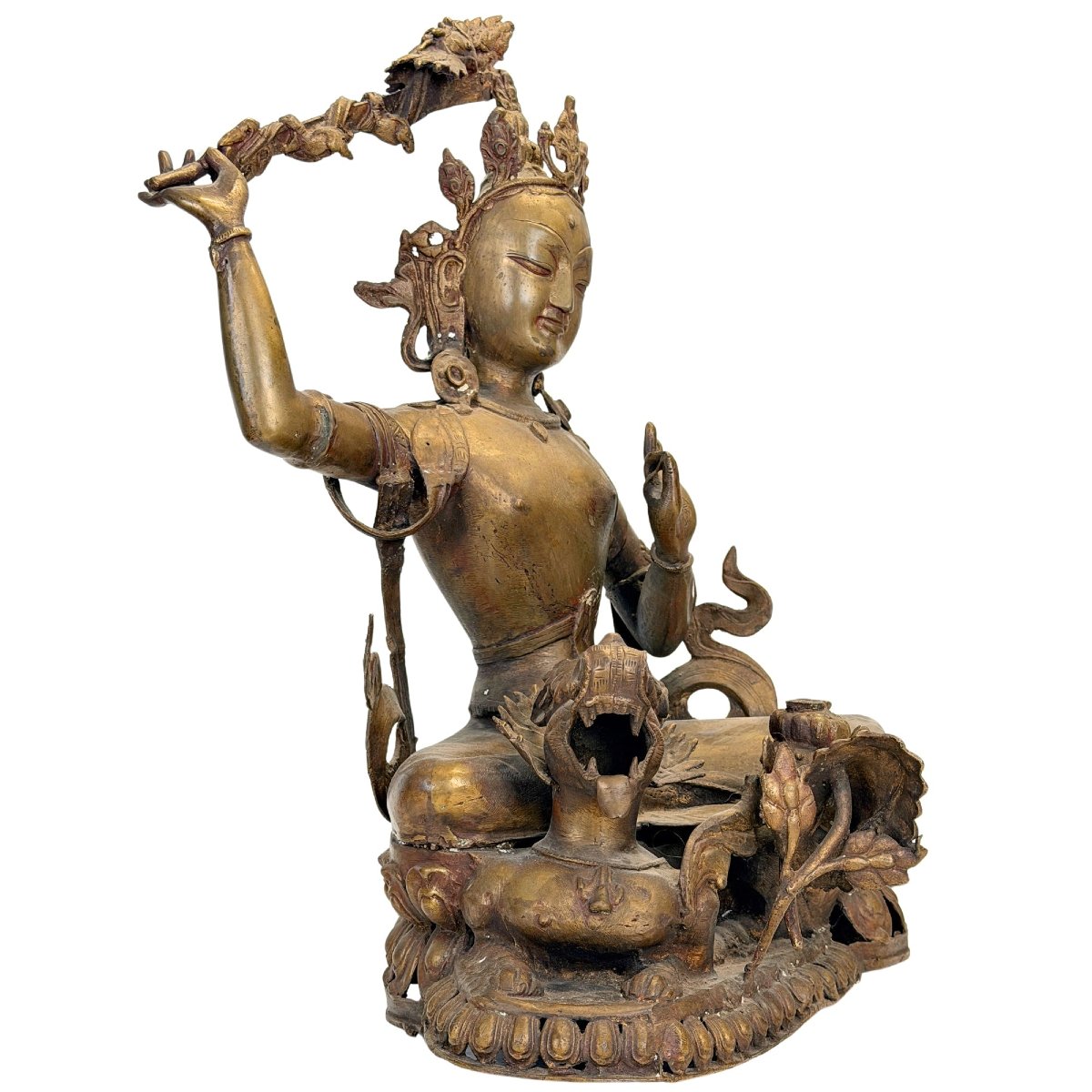 Mañjuśrī en bronze – Népal, vallée de Katmandou, XIXe siècle, 57 cm-photo-2