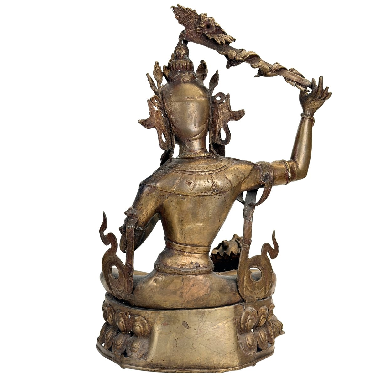 Mañjuśrī en bronze – Népal, vallée de Katmandou, XIXe siècle, 57 cm-photo-3