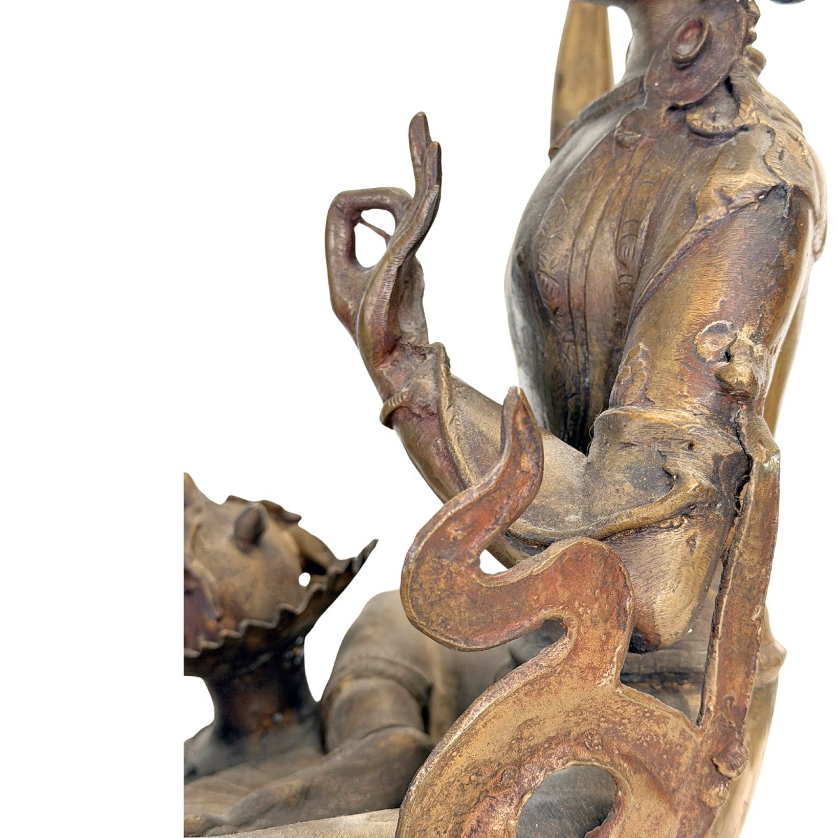 Mañjuśrī en bronze – Népal, vallée de Katmandou, XIXe siècle, 57 cm-photo-7