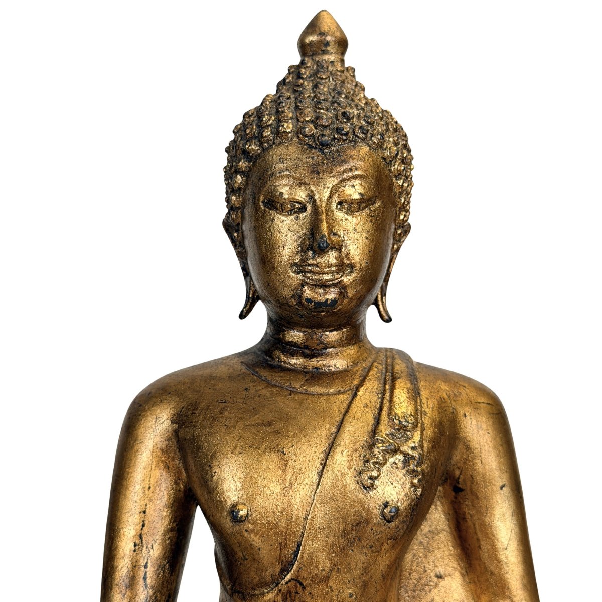 Thai Shakyamuni Buddha In Gilded Bronze On Lacquer – Rattanakosin, 19th Century-photo-1