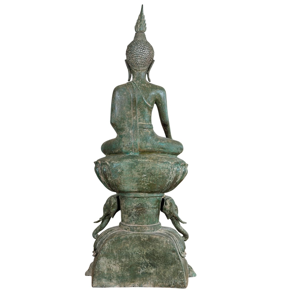 Burmese Shakyamuni Buddha In Bronze On A Throne With Elephants – Shan Tradition, 19th Century-photo-3