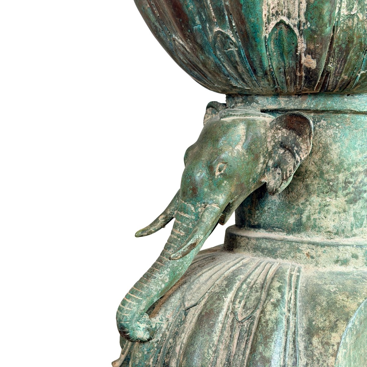 Burmese Shakyamuni Buddha In Bronze On A Throne With Elephants – Shan Tradition, 19th Century-photo-7