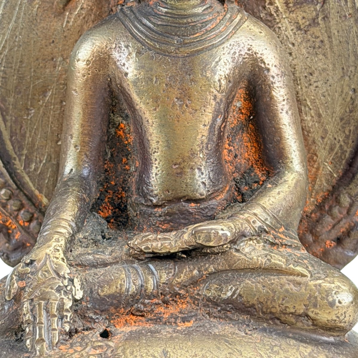 Bouddha Ratnasambhava indien en bronze – Renouveau du style Pala, XIXe siècle-photo-2