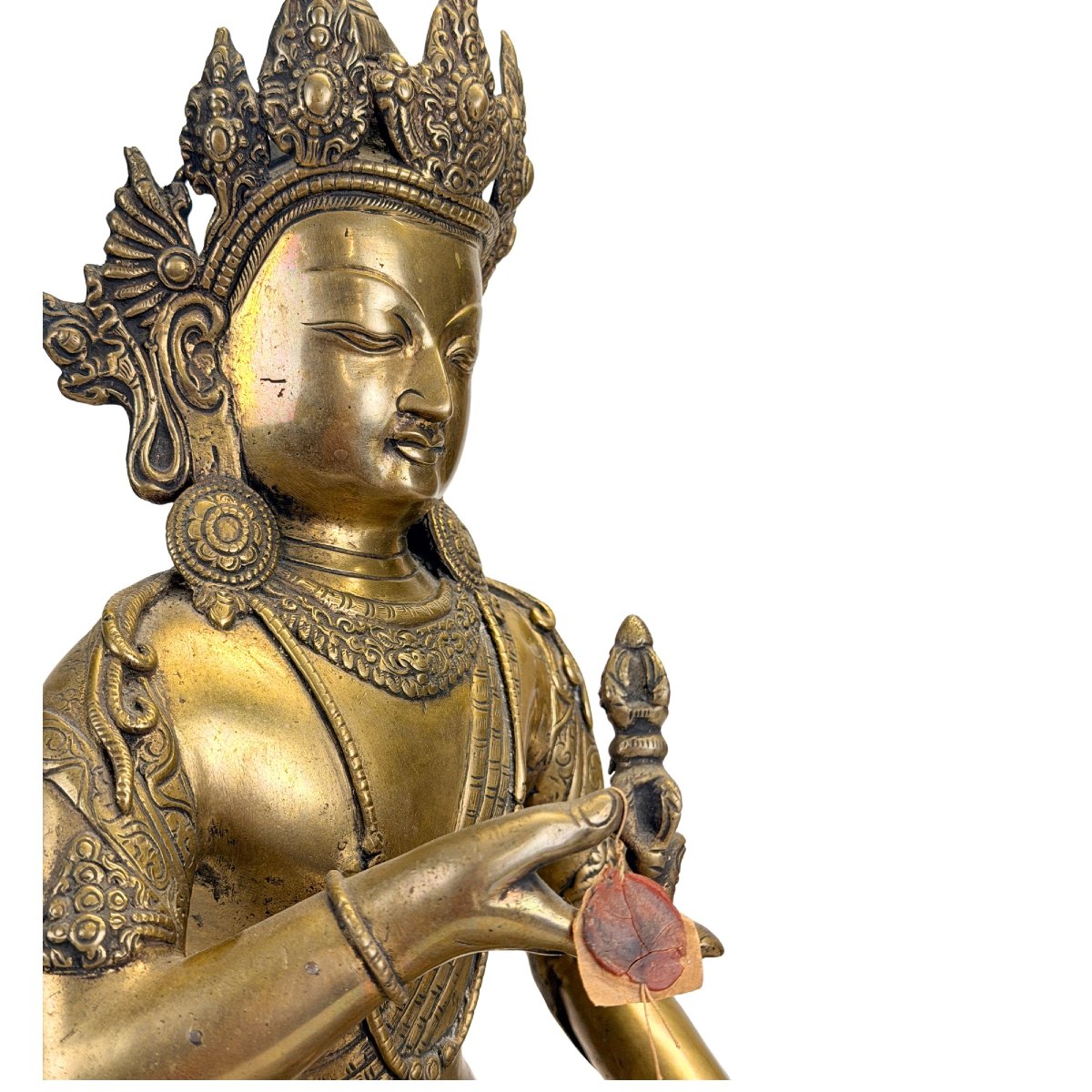 Tibetan Vajrasattva In Gilded Bronze – Newar Influence, 19th Century-photo-2