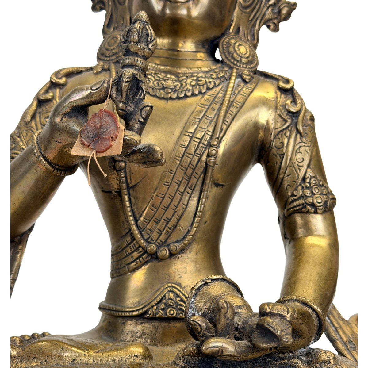 Tibetan Vajrasattva In Gilded Bronze – Newar Influence, 19th Century-photo-3