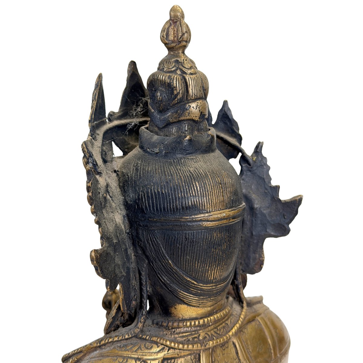 Tibetan Vajrasattva In Gilded Bronze – Newar Influence, 19th Century-photo-7